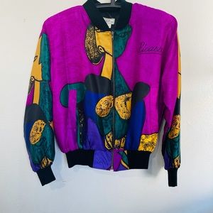 - PICASSO Art print lightweight bomber jacket 80’s 90’s  zip up
